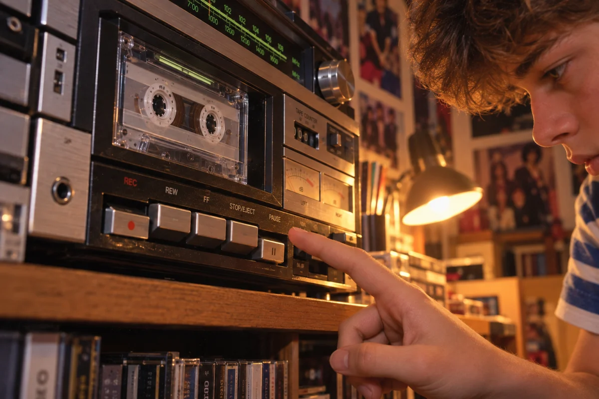 Ado enregistrant la radio